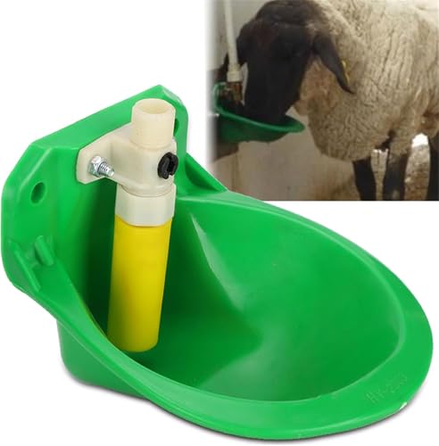 Qpets® Sheep Water Bowl Automatic Livestock Drinking Cup, Float Valve Design Sheep Waterer, Screw Fixed Livestock Waterer for Goats, Lamb, Calves, Small Livestock, Universal G1/2'' Fitting Thread Qpets® Sheep Water Bowl Automatic Livestock Drinking Cup, Float Valve Design Sheep Waterer, Screw Fixed Livestock Waterer for Goats, Lamb, Calves, Small Livestock, Universal G1/2'' Fitting Thread